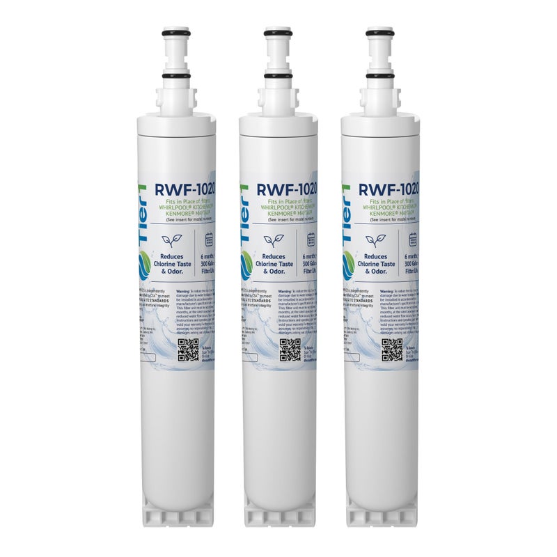 Tier1 RWF1020 4396508 Refrigerator Water Filter | Replacement for Whirlpool EDR5RXD1 & Kenmore 46-9010 | Fridge Filter - Up To 18 Months Supply | Odor Control | Great Tasting Water (3-pk) - Image 1